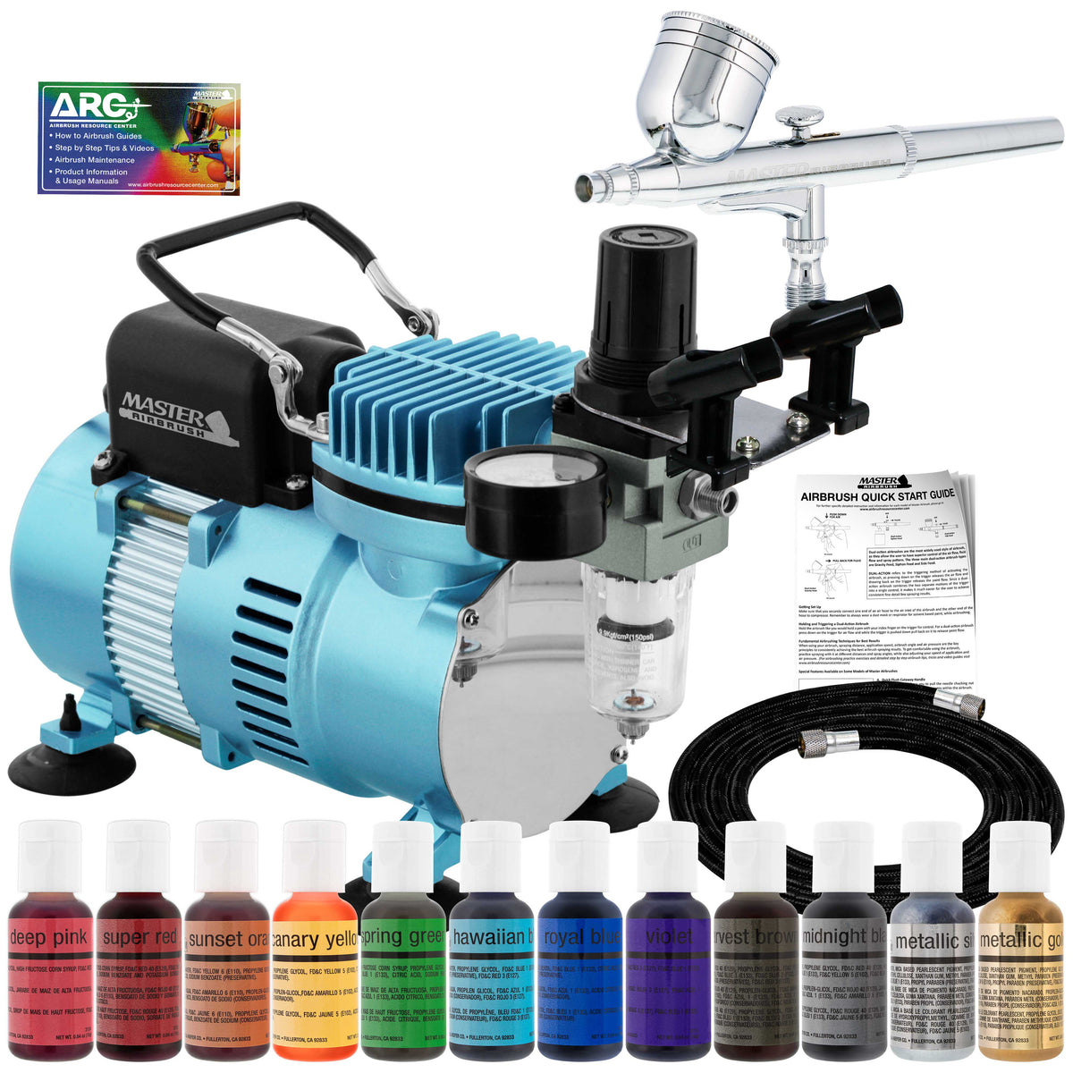 Cake Decorating 3 Airbrush Kit with Quiet Compressor 12 Color Food Set <nav  class=breadcrumbs-container aria-label=Breadcrumbs > <a  href=/>Home</a> <span class=breadcrumbs-delimiter aria-hidden=true>  <svg aria-hidden=true focusable=false