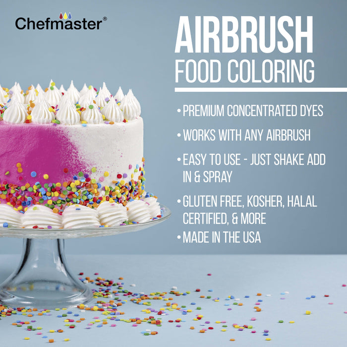 Master Airbrush Cake Airbrush Decorating Kit with Siphon Air Brush, Cool Runner II Dual Fan Air Compressor, 12 Edible Chefmaster Food Colors, Hose, Holder & How to Guide - Cake & Cookie Airbrush Kit