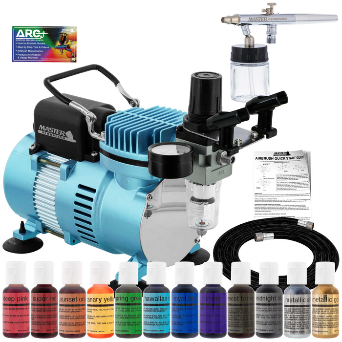 Cake Decorating Airbrush System with 12 Food Colors, Air