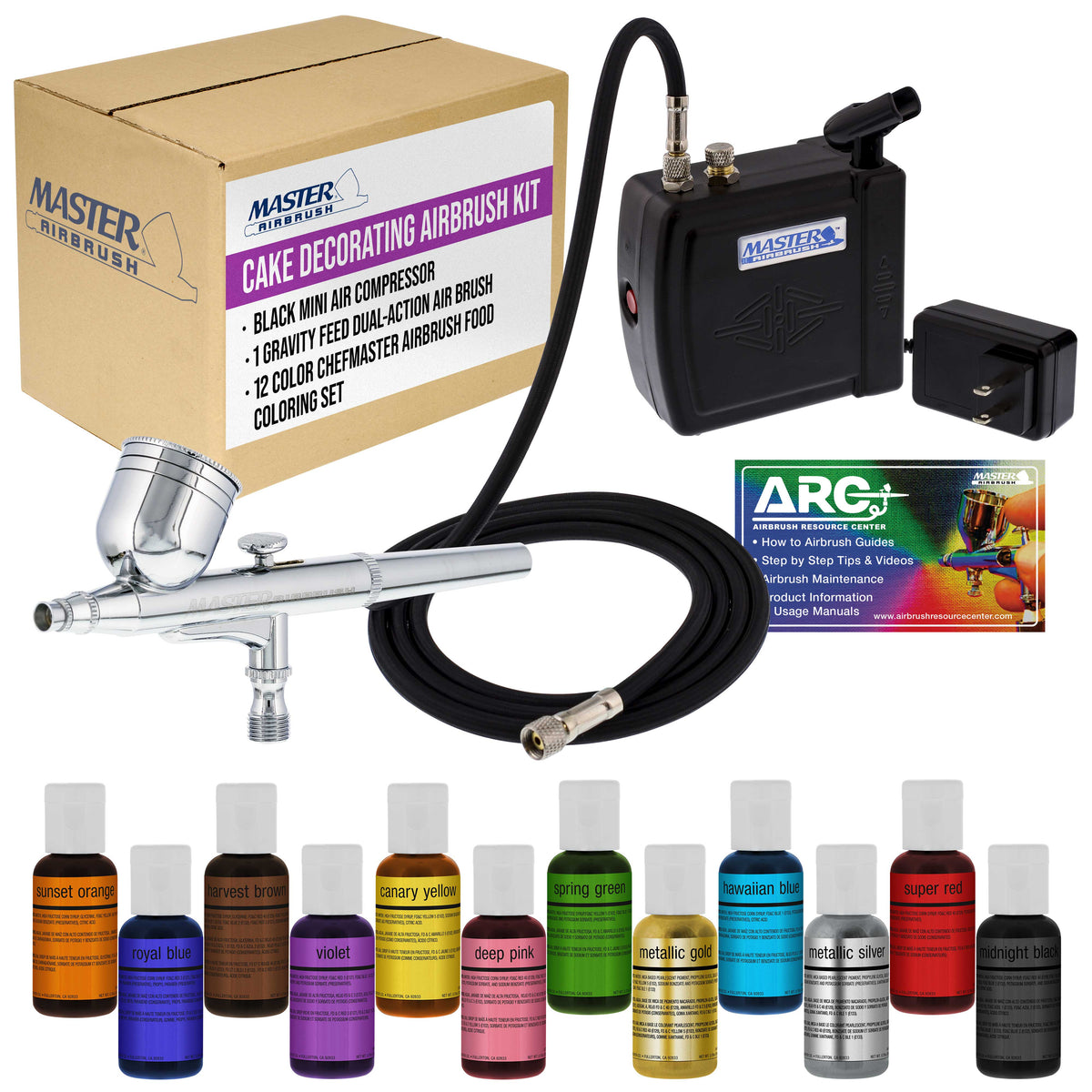 Cake Decorating Airbrushing System; 12 Food Colors <nav class
