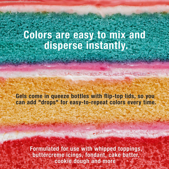 18 Color Cake Food Coloring Liqua-Gel Decorating Baking Set - 12-Primary & 6-Neon Colors U.S. Cake Supply 0.75 fl. oz. (20ml) Bottles - Made in U.S.A.