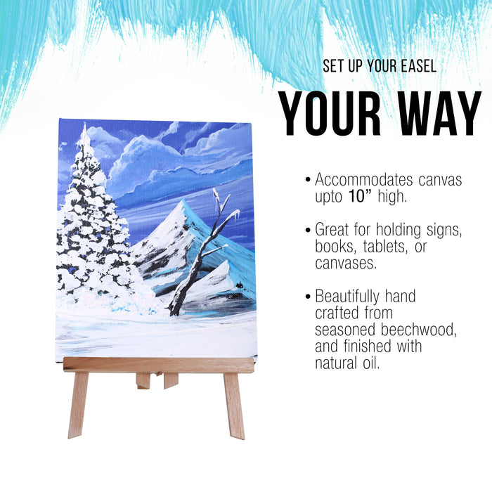 4-Pack 12" Wooden Display Stands - A-Frame Artist Easels, Tabletop Canvas & Photo Holders