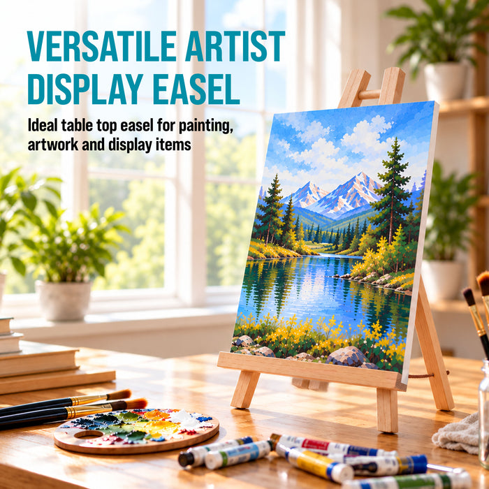14" Medium Tabletop Display Easel - Beechwood Artist A-Frame Display Stand, Wooden Easel for Painting, Canvas Stand, (Pack of 1) Classrooms Events Photo Picture Sign Holder