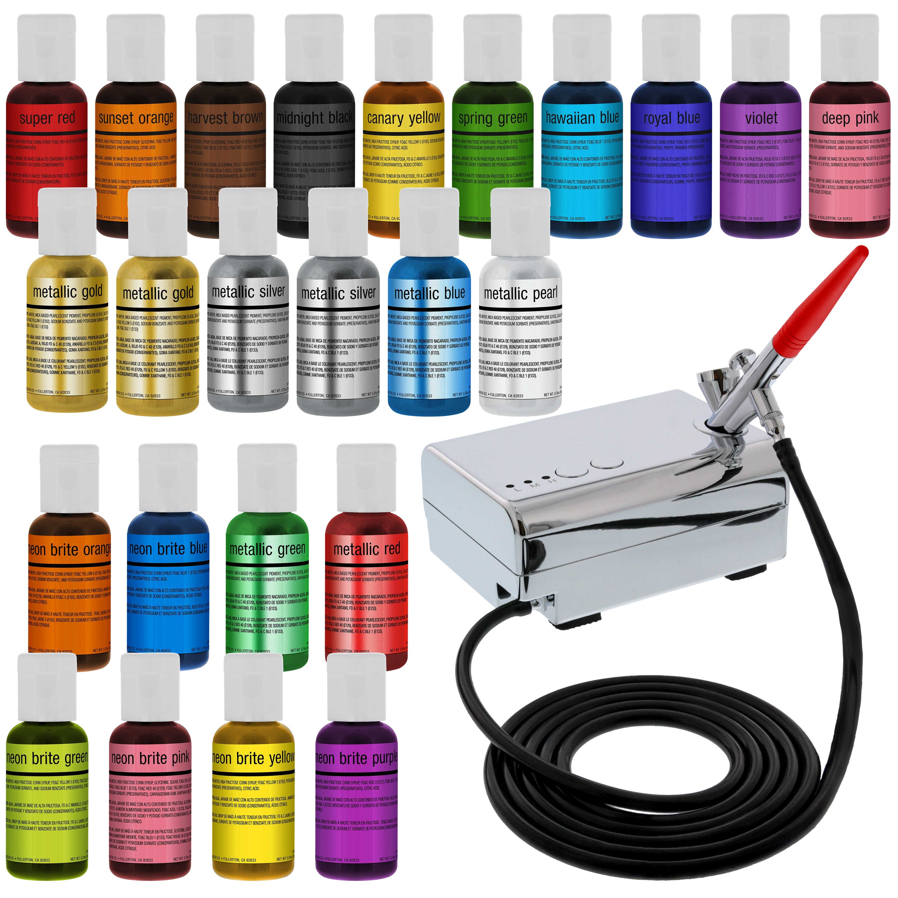 Cake Decorating Airbrush Kit 24 Vivid Airbrush Food Colors Home