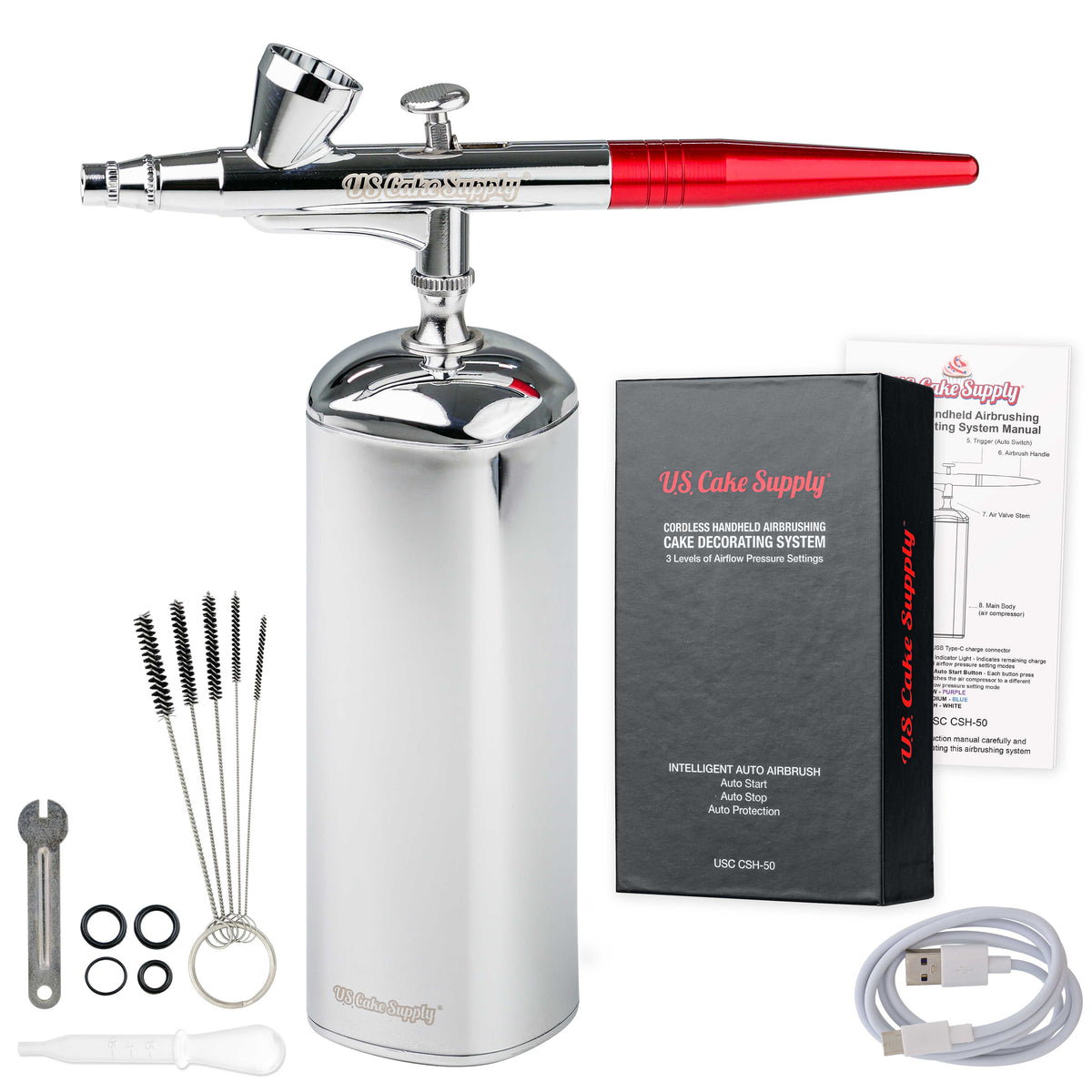 U.S. Cake Supply - Complete Cake Decorating Airbrush Kit with a